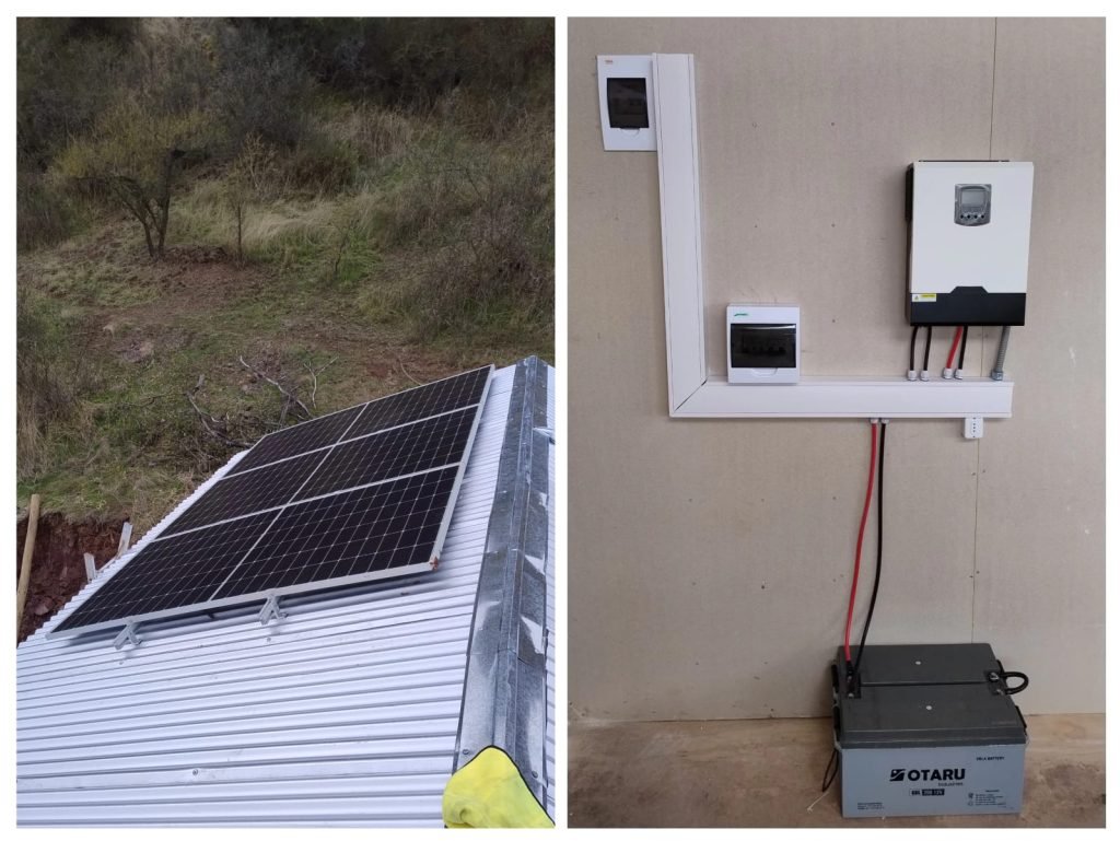 Paneles solares montados en techo