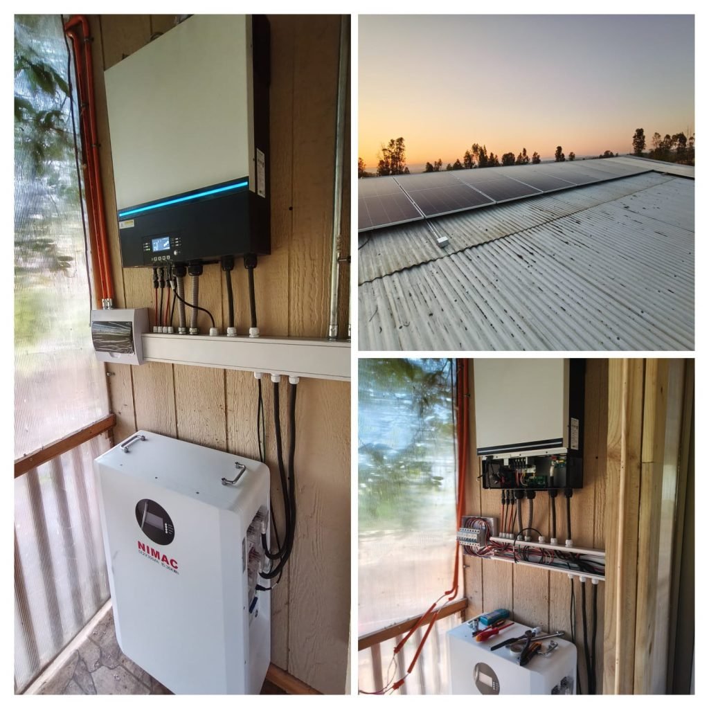 Instalación en zona rural con vista a la cordillera
