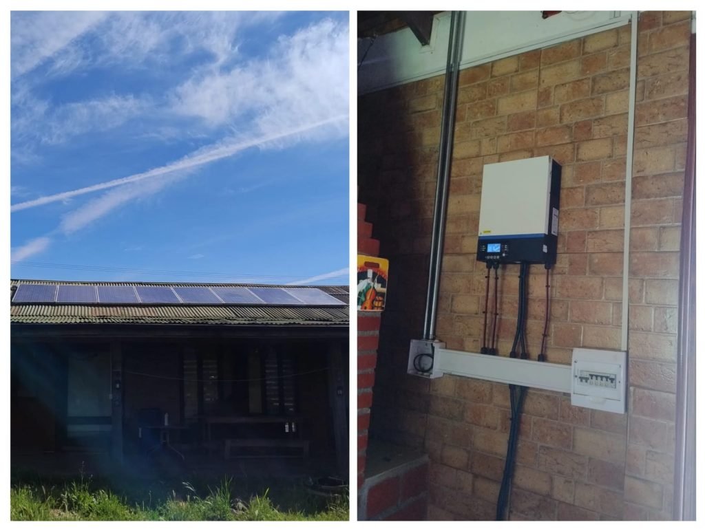 Instalación con inversor y tablero eléctrico